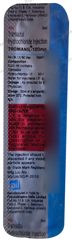 Tromanil 100mg Injection 2ml