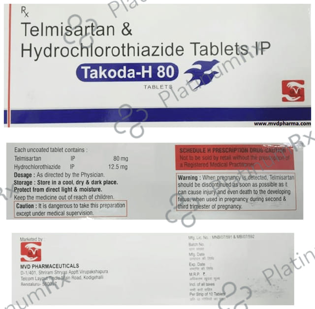 Takoda H 80mg/12.5mg Tablet