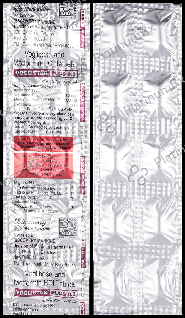 Voglistar Plus 0.3mg Tablet 10s