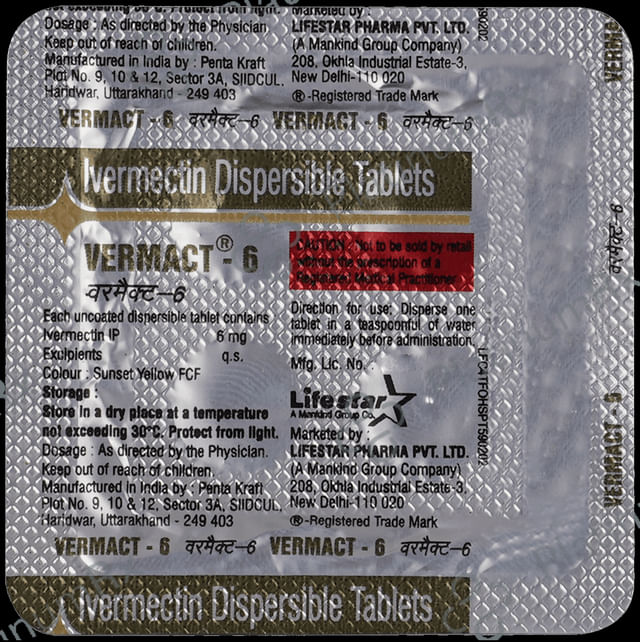 Vermact 6mg Tablet DT 4s