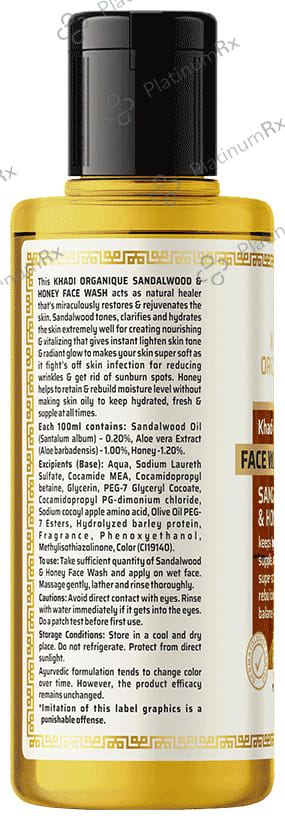 Khadi Organique Face Wash Sandalwood & Honey