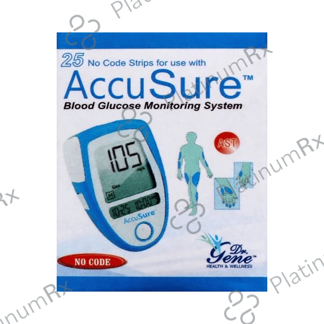 Dr. Gene Accusure Blood Glucose Test Strip (Only Strip) 25 Test