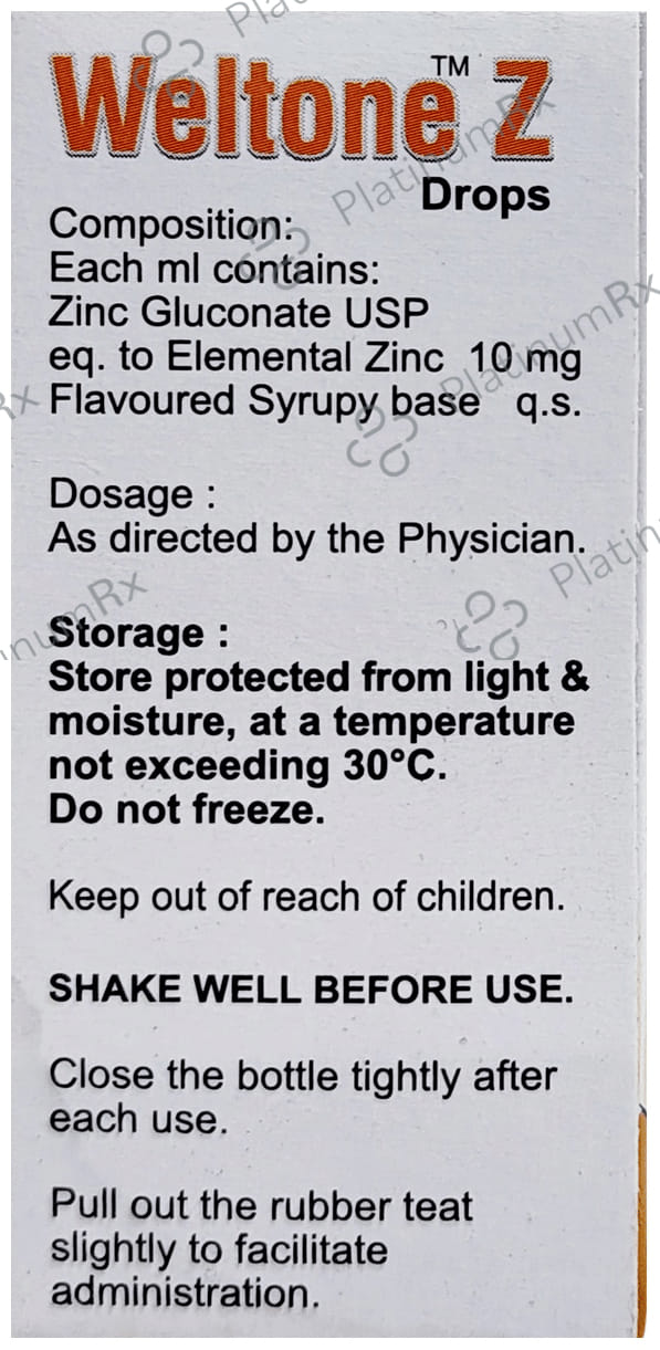 Weltone Z Oral Drops 15ml