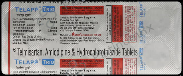 Telapp Trio 40/5/12.5mg Tablet 10s