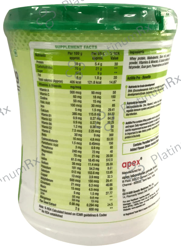 Actilife Pro Vanilla Powder 200gm