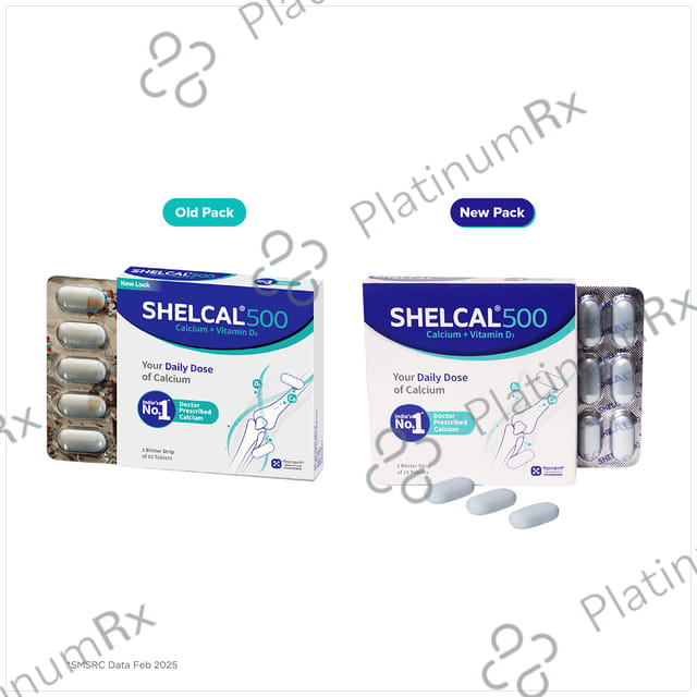 Shelcal 500mg/250IU Tablet 15s