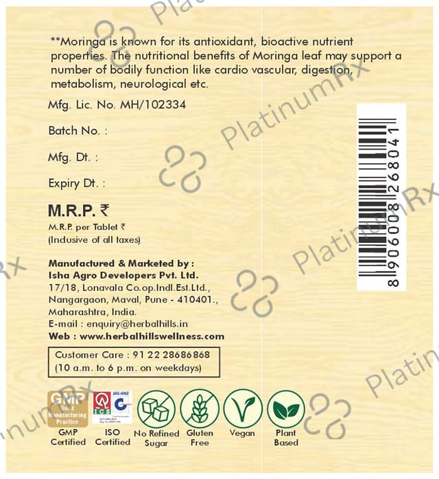 Herbal Hills Moringa 500mg Tablet Value Pack