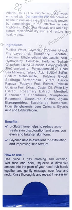 DS Glow Face Wash for Skin Brightening - Soap & Sulphate Free