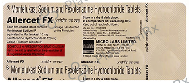 Allercet FX 120/10mg Tablet 10s