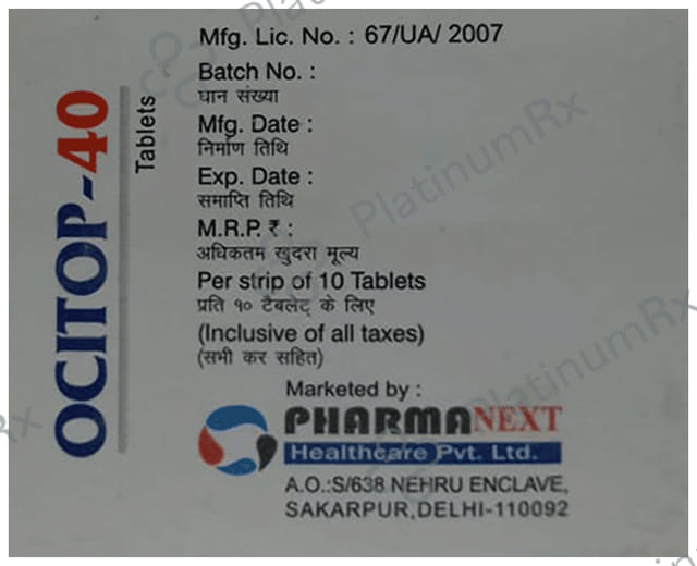 Ocitop 40mg Tablet 10s