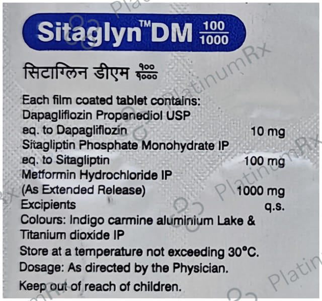 Sitaglyn DM 10/1000/100mg Tablet 10s