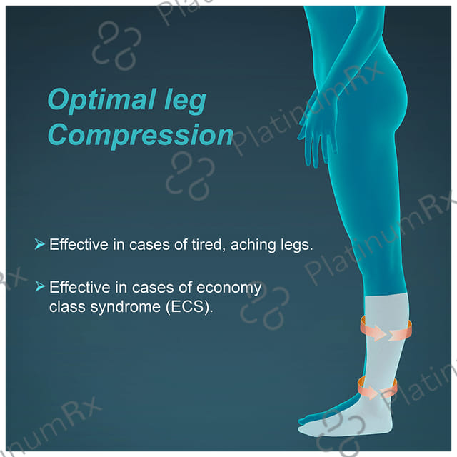 Tynor I66 Medical Compression Stocking Below Knee High Class 1 (Pair) XL