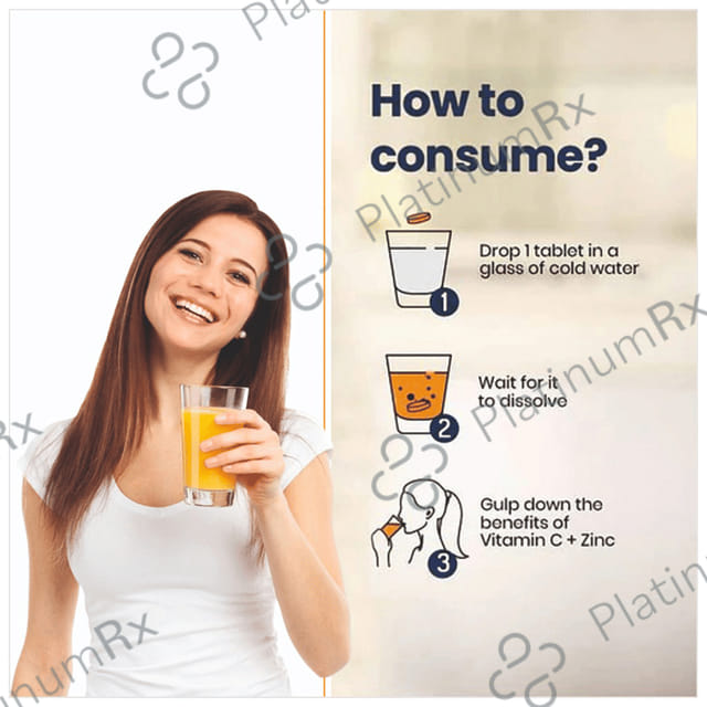 Shriska Vitamin C & Zinc Effervescent Tablet Sugar Free Orange