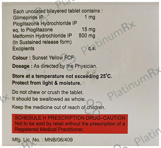 Acmeglim MP 1/15mg Tablet SR 10s