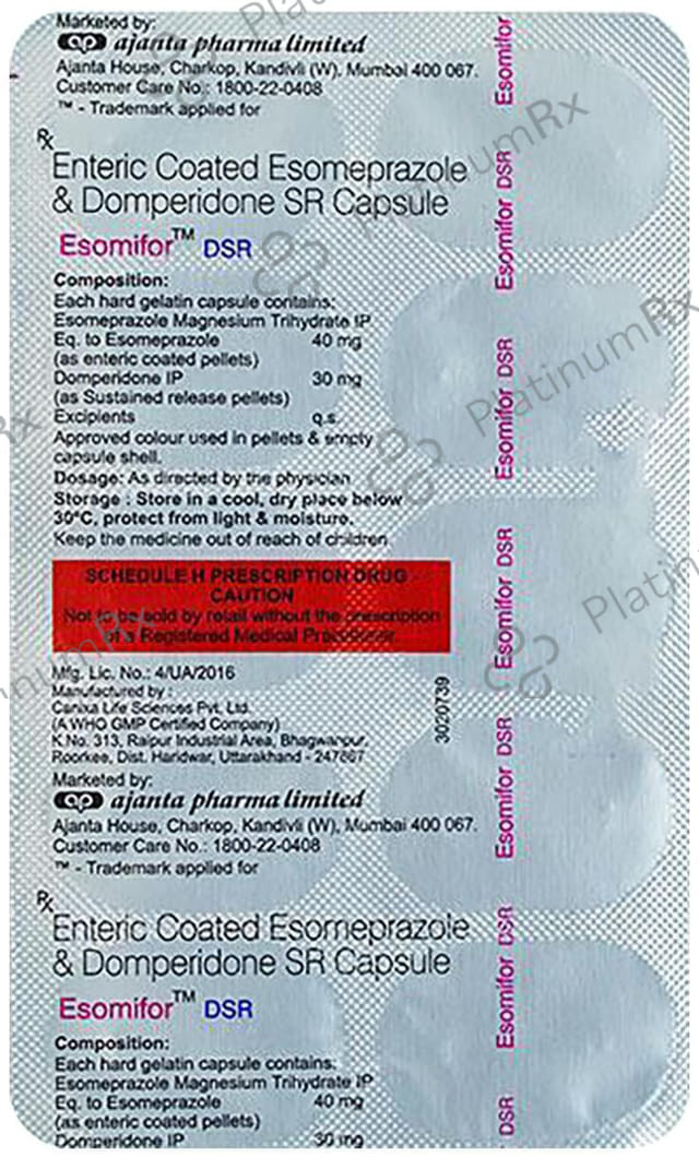 Esomifor D 30/40mg Capsule SR 10s