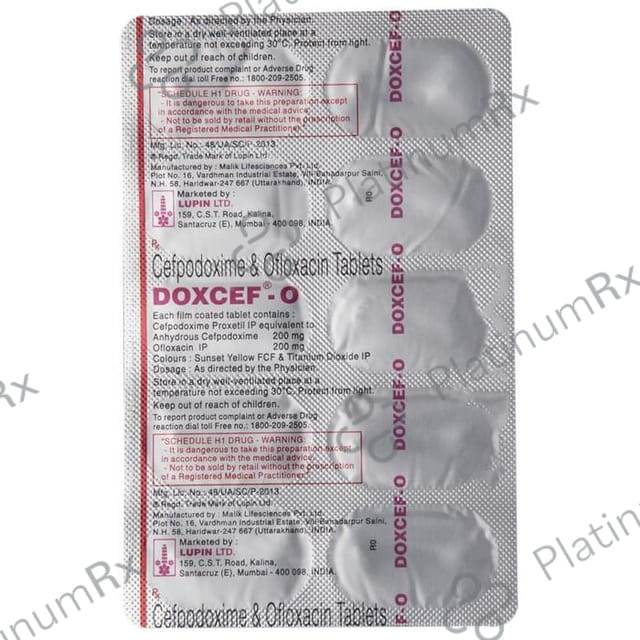 Doxcef O 200/200mg Tablet 10s