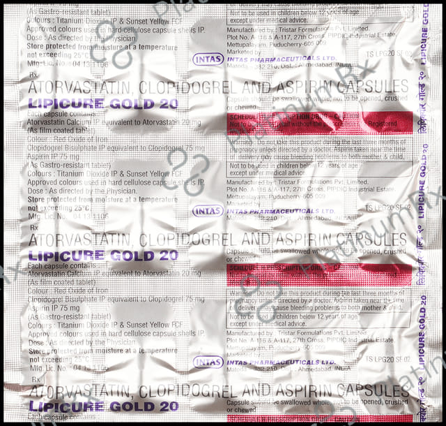 Lipicure Gold 20/75/75mg Capsule 15s