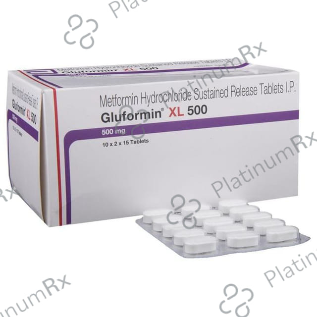 Gluformin XL 500mg Tablet PR 15s