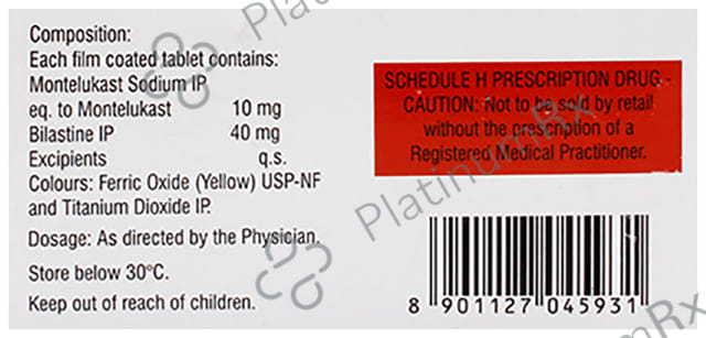 Montek BL 40/10mg Tablet 10s