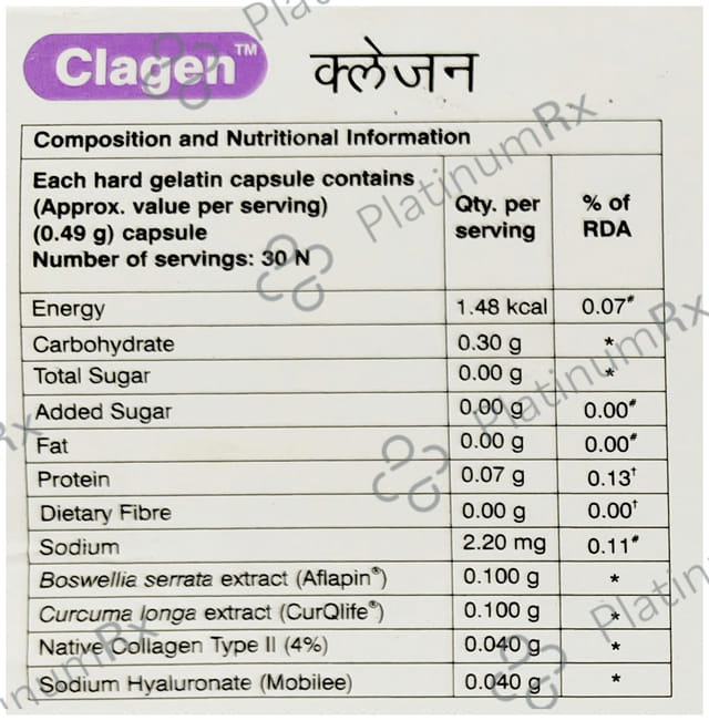 Clagen Capsule Gluten Free