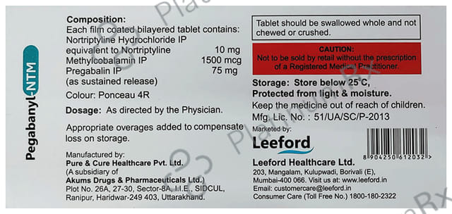 Pegabanyl NTM 75/10/1500mcg Tablet SR 10s
