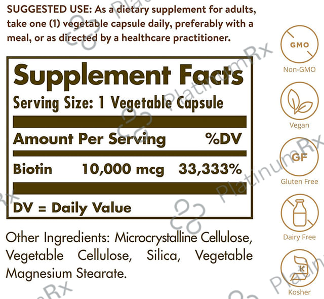 Solgar Biotin 10000mcg Vegetable Capsules