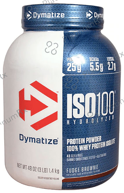 Dymatize Nutrition ISO 100 Hydrolyzed 100% Whey Protein Isloate Powder Fudge Brownie 3 lb