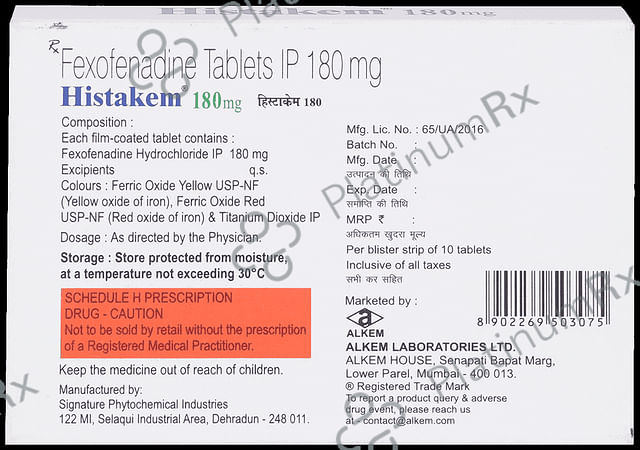 Histakem 180mg Tablet