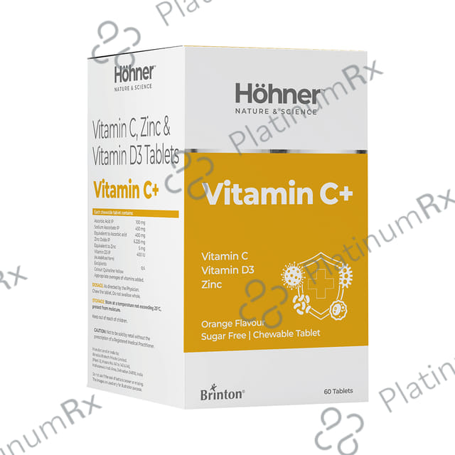 Hohner Vitamin C+ Chewable Orange Sugar Free Tablet 60s