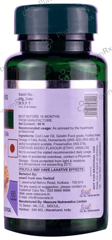 Rossvita Cod Liver Oil 240mg Omega 3 with EPA & DHA High Strength Capsule