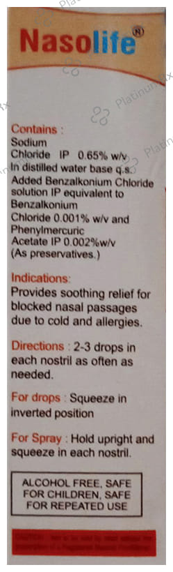 Nasolife Saline Nasal Solution 20ml