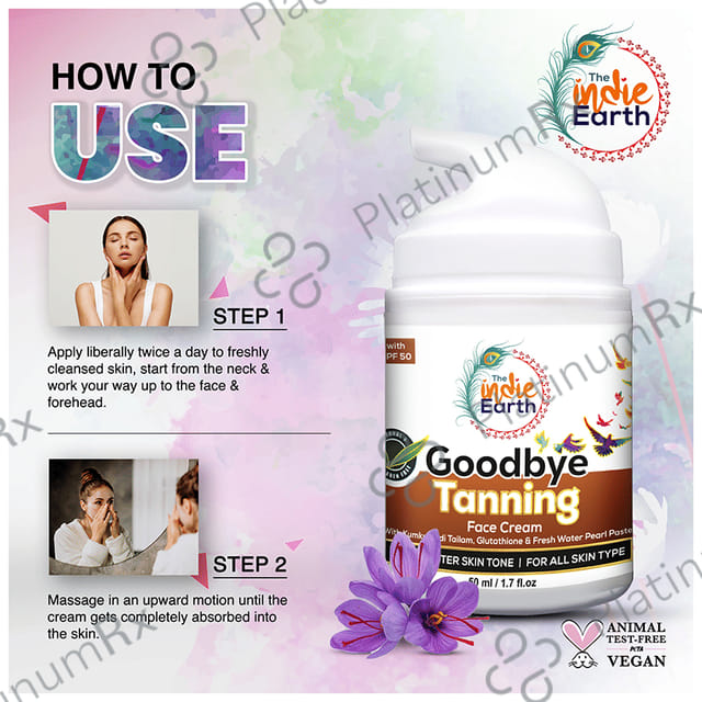 The Indie Earth Goodbye Tanning SPF 50 Face Cream 50ml