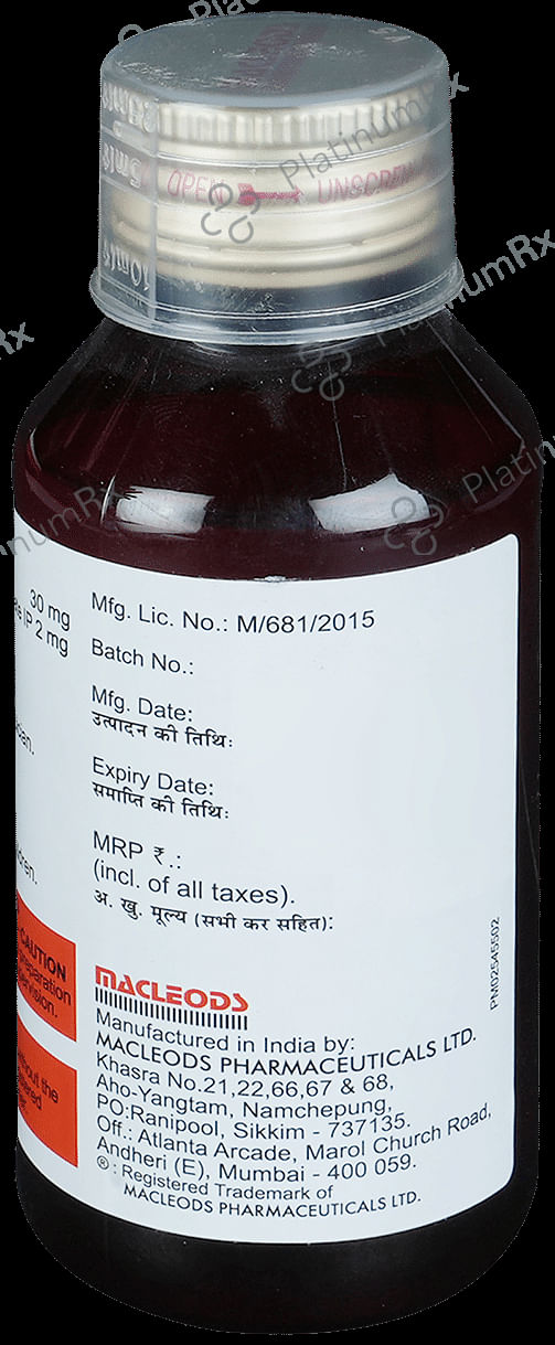 Rapitus Plus 2/30mg Sugar Free Syrup 100ml