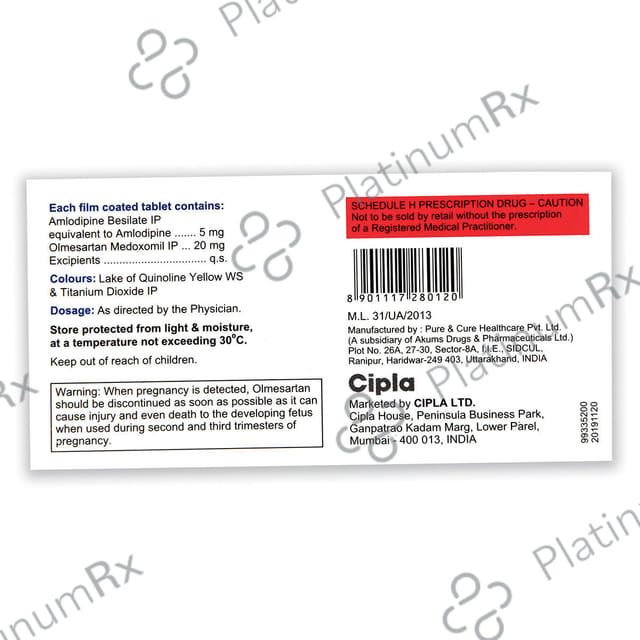 Olmed AM 20mg/5mg Tablet