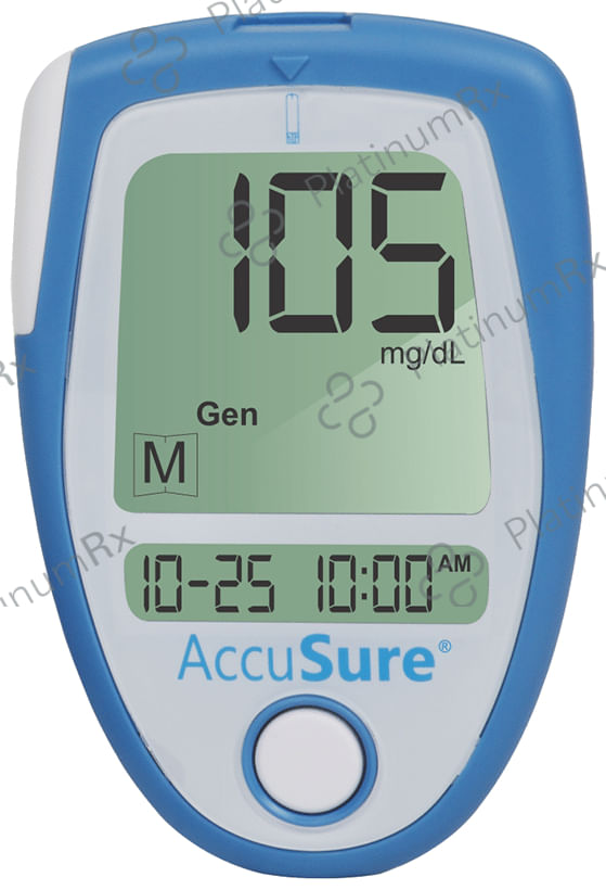 AccuSure Blood Glucose Meter Glucometer with 25 Test Strip