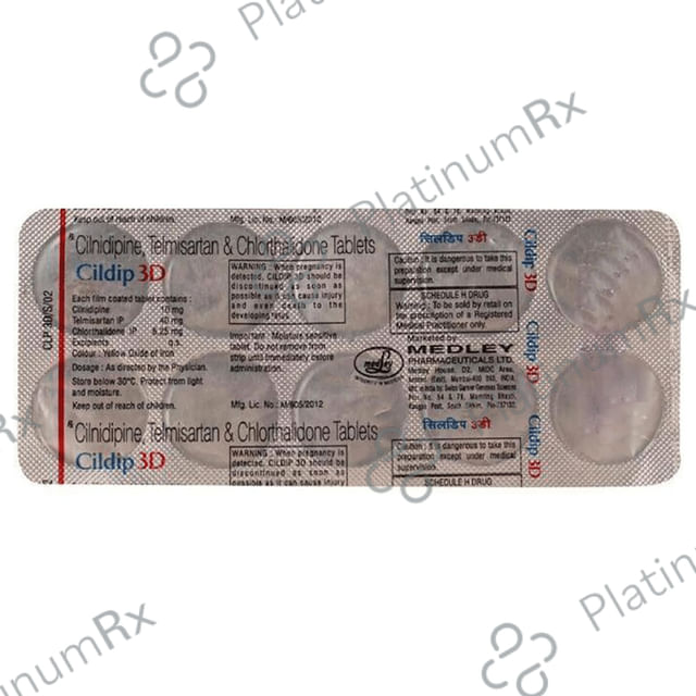 Cildip 3D 6.25/10/40mg Tablet 10s