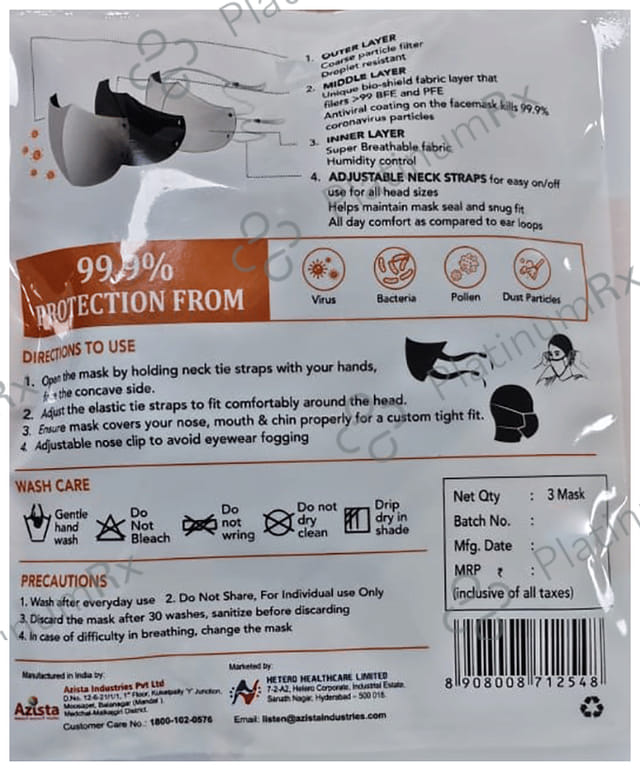 Defend99 Self Sanitizing 99% Filtration Reusable Mask Assorted