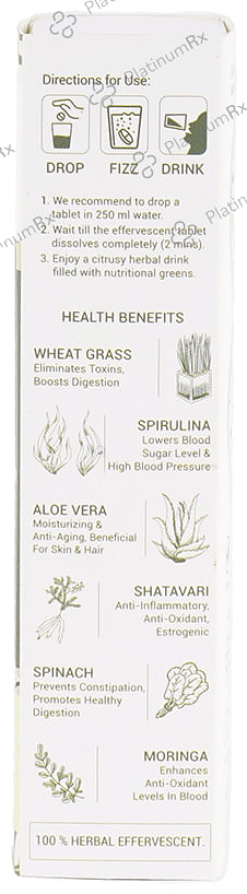 Soul Nutritions Super Greens Effervescent Tablet Citron