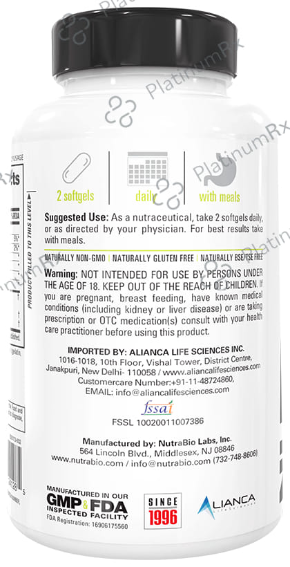 Nutra Bio Omega 3 Fish Oil Soft Gel 60s