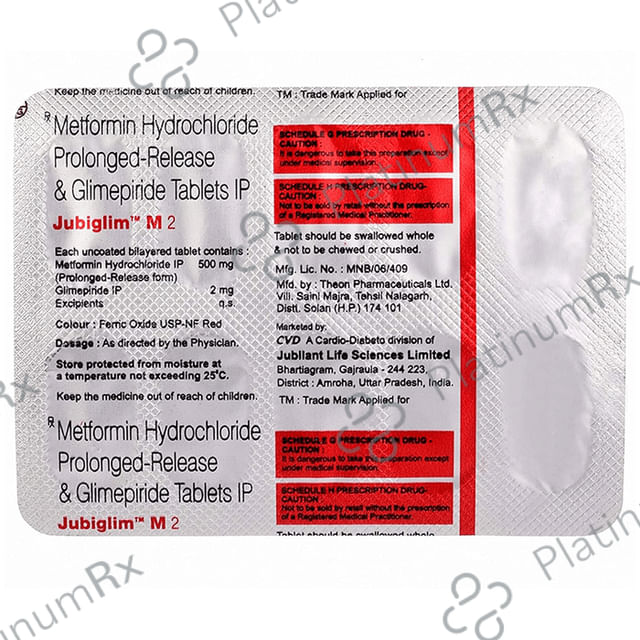 Jubiglim M 2 Tablet PR 10 Tablet PR