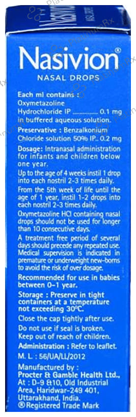 Nasivion Mini Baby 0.01% Nasal Drops 10ml