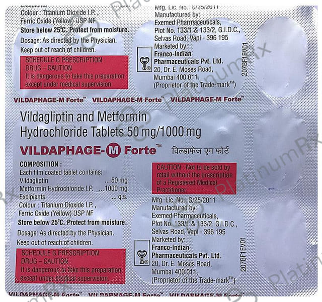 Vildaphage M Forte Tablet 15s