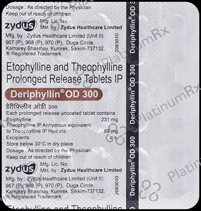 Deriphyllin OD PR 300mg Tablet 15s