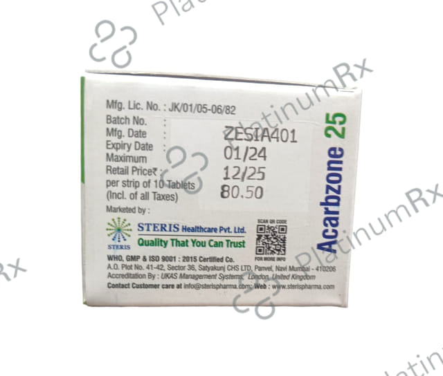 Acarbzone 25mg Tablet 10s