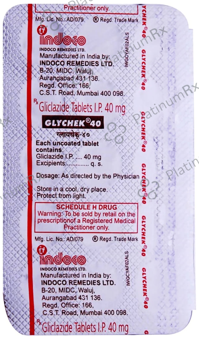 Glychek 40mg Tablet 15s