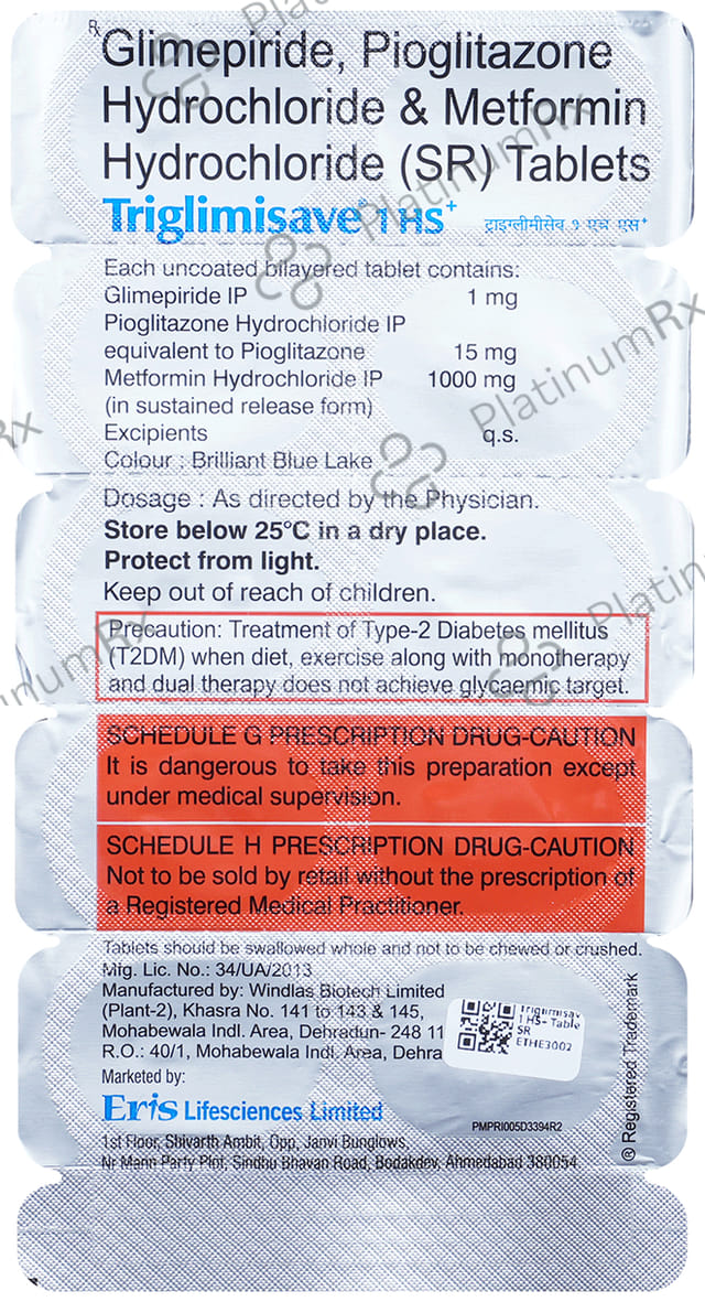 Triglimisave 1 HS Plus Tablet SR 10s