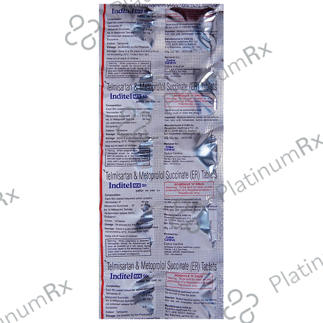 Inditel MX 50/40mg Tablet ER 10s