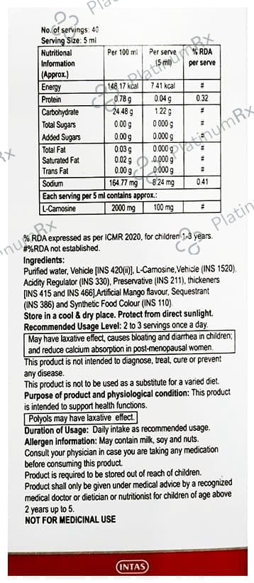 Cogvin 2gm Mango Syrup 200ml