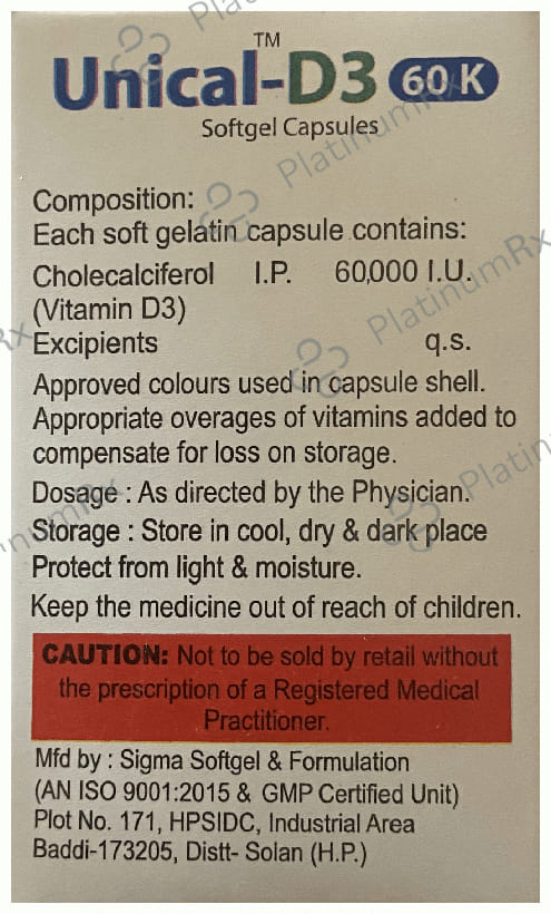 Unical-D3 60K Softgel Capsule
