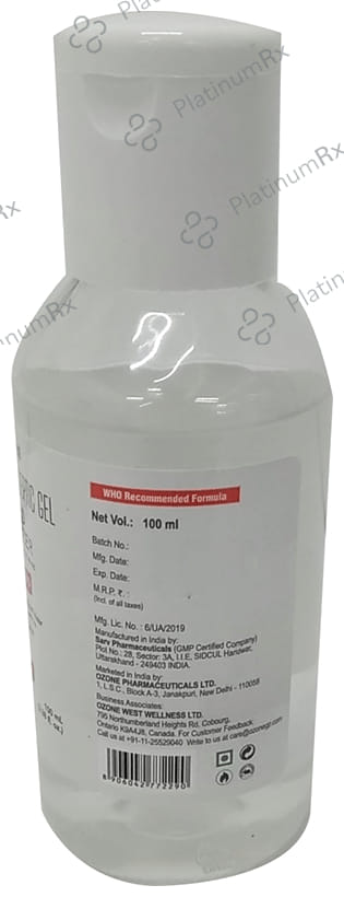 Ozone Ethanol Antiseptic Gel Hand Sanitizer 100 ml